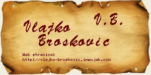 Vlajko Brošković vizit kartica